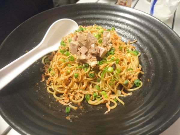 「【気まぐれ限定】海老まぜそば 700円 他」@花笑み中華そば かれんの写真