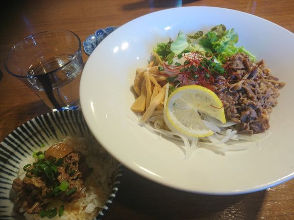 「【限定】和牛時雨煮のまぜそば(牛めし付)900円 他」@寿製麺よしかわ 川越店の写真