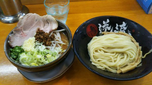 「味噌つけ麺並盛り、ネギ増し」@らーめん逆流の写真