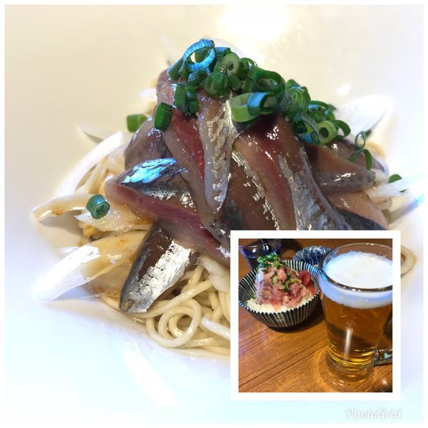 「鰯そば  390円 ＋ 海鮮丼 400円 ＋ビール」@寿製麺よしかわ 川越店の写真
