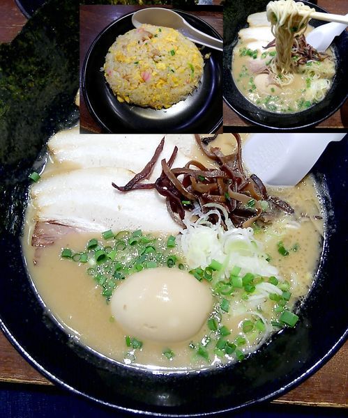 「茨城豚骨特製に炒飯セット」@博多ラーメン とんこつ家の写真