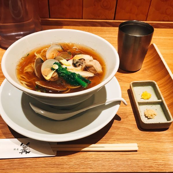 「蛤と牡蠣のSOBA(醤油)」@銀座 篝 ルクア大阪店の写真