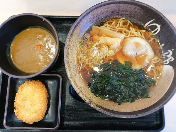 「中華そば＋カレールー＋コロッケ」@ゆで太郎 前橋朝日町店の写真