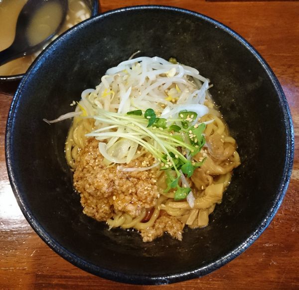 「担々油そば＋スープ＝800円」@麺屋 天王 二号店の写真