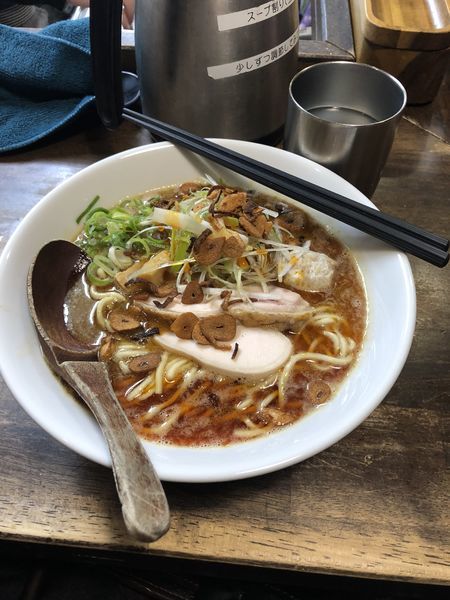 「紅らーめん」@らーめん チキントの写真