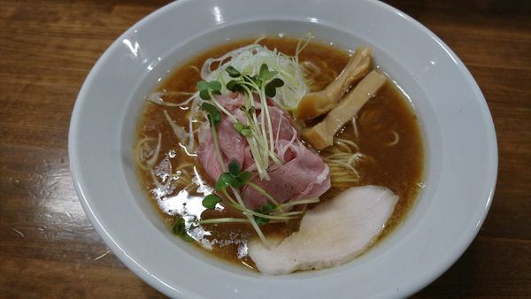 「地鶏中華そば780円+低温レアチャーシュー100円」@三代目 むじゃきの写真