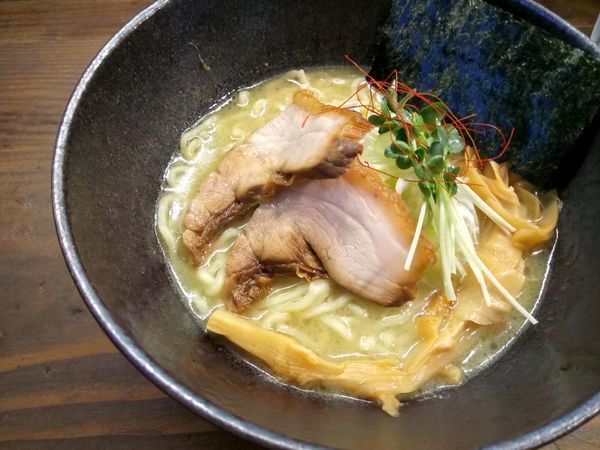 「濃厚牡蠣ソバ+貝めしセット970円」@貝だしラーメン 貝ガラ屋の写真