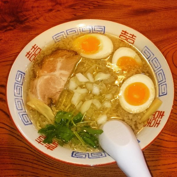 「背脂煮干しそば 780円＋味玉」@らぁめん 赤星の写真