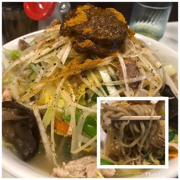 「玉カレーたんめん中・太麺 ピリ辛白髪ネギ 1150円」@麺処 まるよし商店の写真