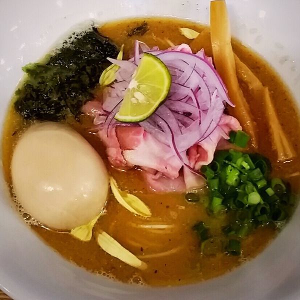 「味玉金煮干しそば ９００円＋辛挽き肉替え玉 ２５０円他」@麺's キッチン RIRIの写真