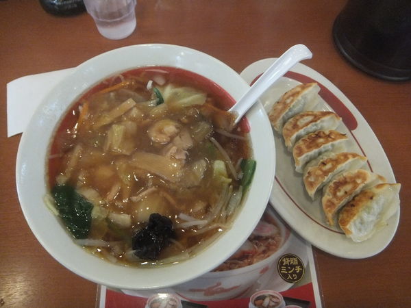 「ギョーザ216円(クーポンで無料)五目うま煮らーめん669円」@幸楽苑 茂原店の写真