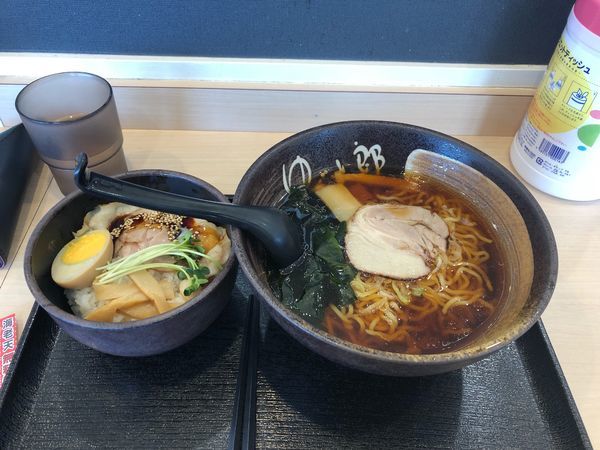 「中華そば チャーシュー丼セット 650円」@ゆで太郎 瑞穂店の写真