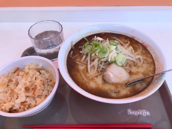 「コク旨ラーメン ランチセット500円」@スガキヤ ドン・キホーテ楽市街道店の写真