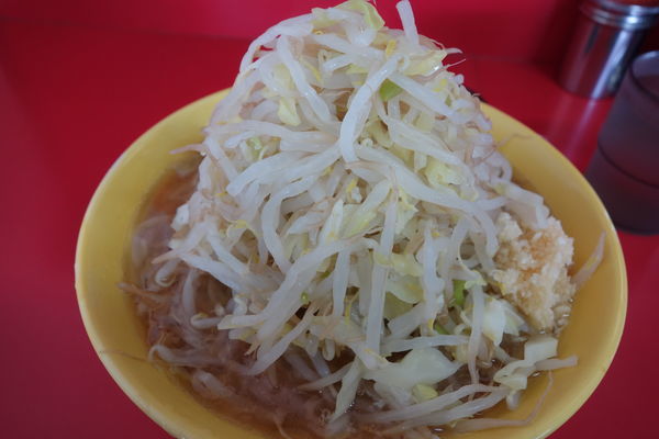 「小ラーメン(麺少なめ)豚2枚700円ニンニク少なめ野菜」@ラーメン二郎 茨城守谷店の写真