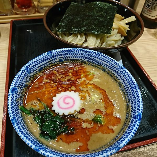 「坦々つけめん 並 730えん 海老つけめん 並 730えん」@舎鈴 JRさいたま新都心ビル店の写真