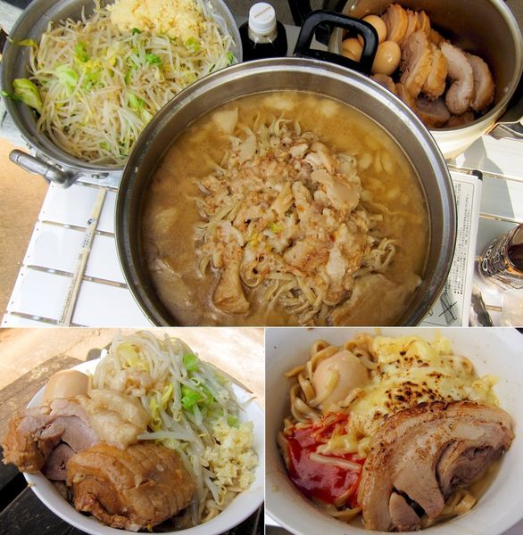 「鍋（大豚Ｗ×2、小豚×2、味玉×4）（蒜・野菜・脂）」@豚星。の写真