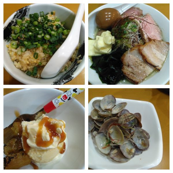 「【限定】熊本県産活き浅利と岩手県産生わかめの塩バター麺＋炒飯」@麺屋 扇 SENの写真