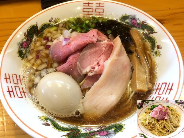 「味玉煮干しそば醤油（880円）＋鴨脂と柚子の和え玉」@中華蕎麦 みうらの写真
