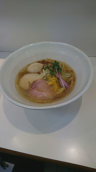 「味玉 塩鶏そば」@鶏そば朱雀の写真