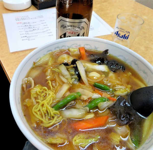 「広東麺（750円）＋アサヒS.D.」@一番飯店 本店の写真