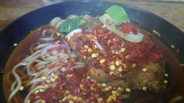 「ゲソ生姜そば」@六文そば 日暮里第2店の写真