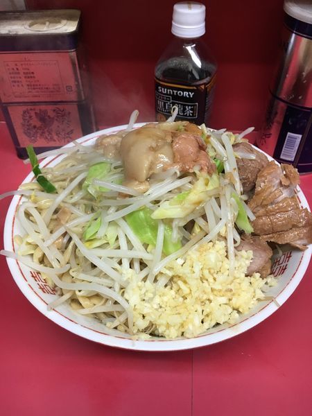 「大汁なし  ➕ 豚  全部 ニンニク多め」@ラーメン二郎 環七一之江店の写真