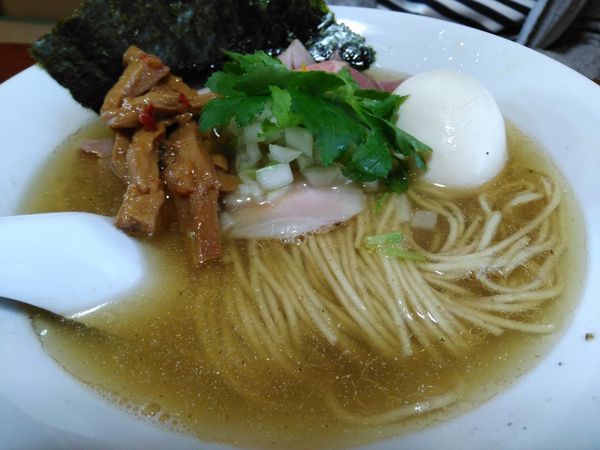 「メンマ煮干しラーメン白味たま」@と多゛食堂の写真