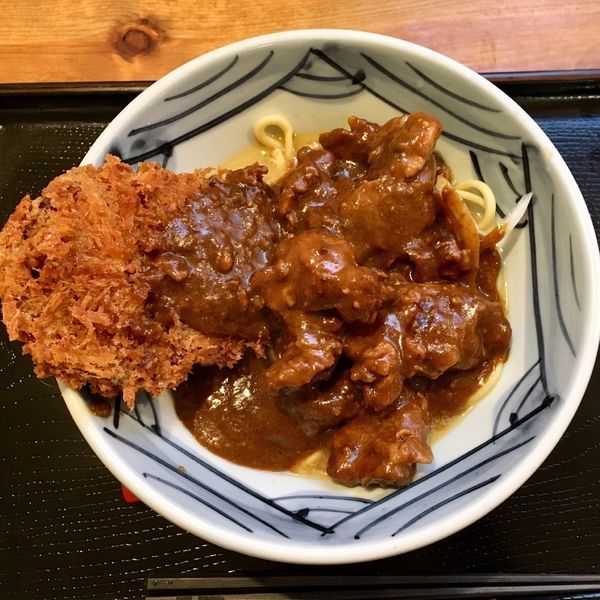 「【限定】メンチカツカレー麺 890円」@丹行味素 北新横浜本店の写真