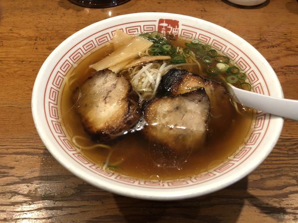 「炭火極厚醤油チャーシューめん」@河内ラーメン 喜神 和泉納花店の写真