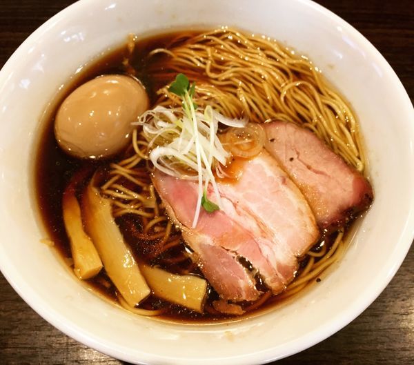 「醤油ラーメン(¥680)+味玉(¥100)、替玉(¥100)」@かしわぎの写真