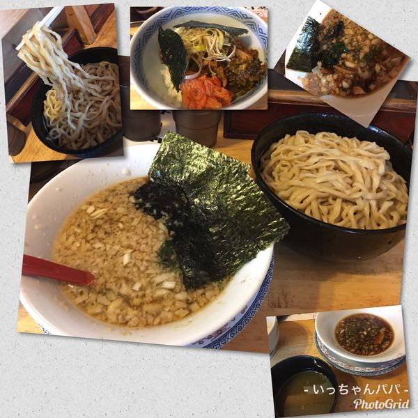 「燕つけ麺 中盛り 980円  パワー丼小セット +350円」@パワー軒の写真