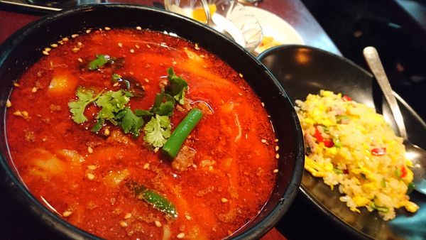 「炒飯セット(半刀削麺、半炒飯)」@中国料理 刀削麺 鐘楼 水道橋西口店の写真