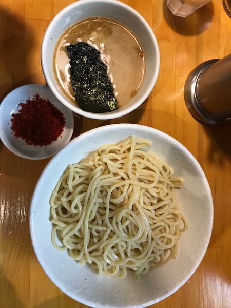 「辛つけ麺・中盛り(300g) 900円」@麺屋 永太の写真