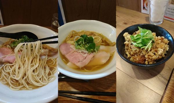 「チャーシュー2種 淡麗煮干+炊き込みご飯(￥880+280)」@ラーメン 裏健やかの写真
