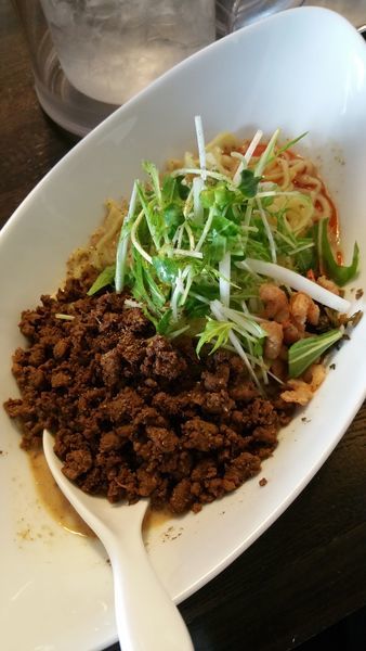 「つゆ無し担担麺」@四川担担麺 阿吽 湯島店の写真