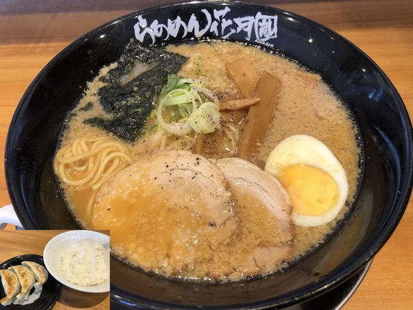 「嵐げんこつらあめん（680円）＋ギョーザセット（280円）」@らあめん花月嵐 ひたちなか高場店の写真