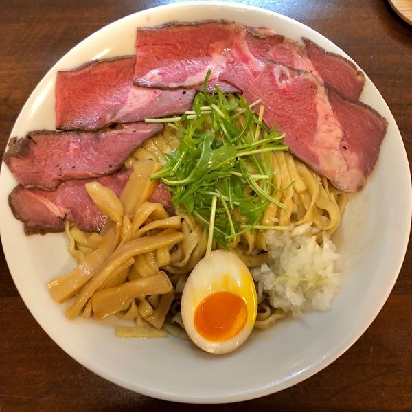 「油そば(750円)大盛(100円)ローストビーフ(200円)」@麺処 和へるの写真