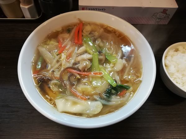 「2/28野菜あんかけ麺800円+ライス付50円」@まえたんの写真