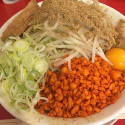 まぜそば中盛 ニンニクなし、ヤサイちょい増し