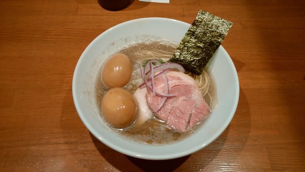「味玉煮干中華蕎麦+和え玉」@亀戸煮干中華蕎麦 つきひの写真