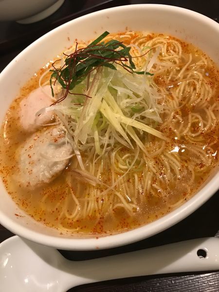 「あら炊き辛塩らあめん(中辛)+焼きおにぎり」@麺屋 海神の写真