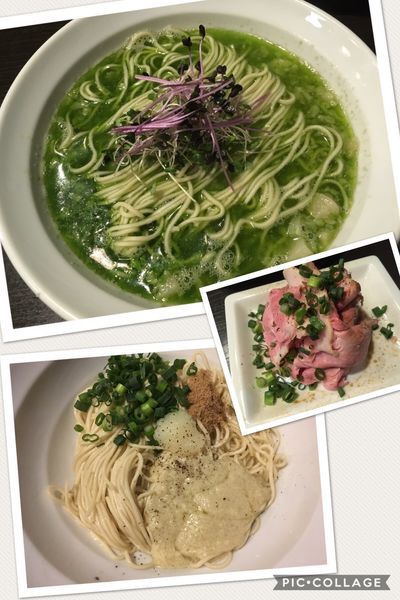 「背脂ニラ煮干そば(肉増し別皿)＋浅蜊の潮和え玉」@灰汁中華 丿貫 福富町本店の写真