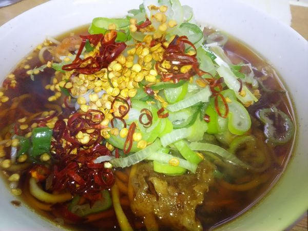 「ジャンボゲソそば」@一由そば 日暮里店の写真