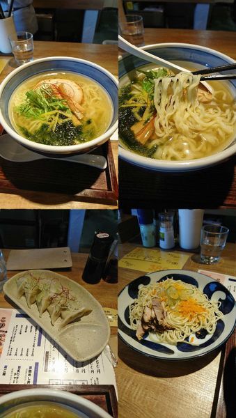 「『塩らーめん+中太麺変更+茹で餃子+塩変え玉』」@麺や Co粋の写真