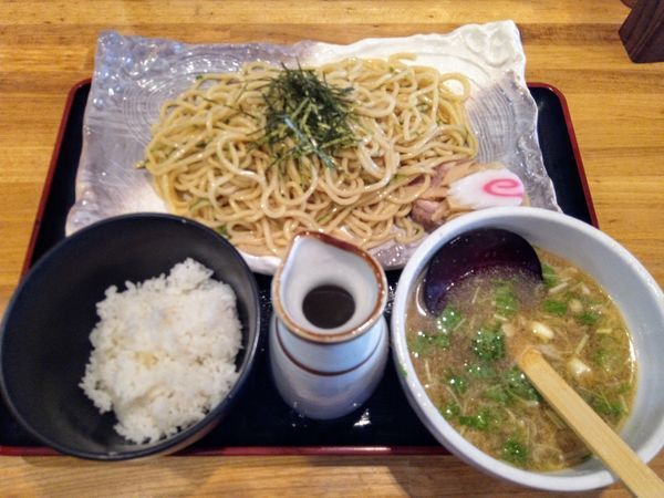 「濃厚醤油青じそつけ麺」@会津ラーメン 和の写真