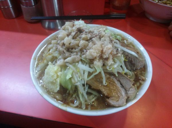 「小ラーメン野菜ニンニク脂カラメ」@ラーメン二郎 仙川店の写真