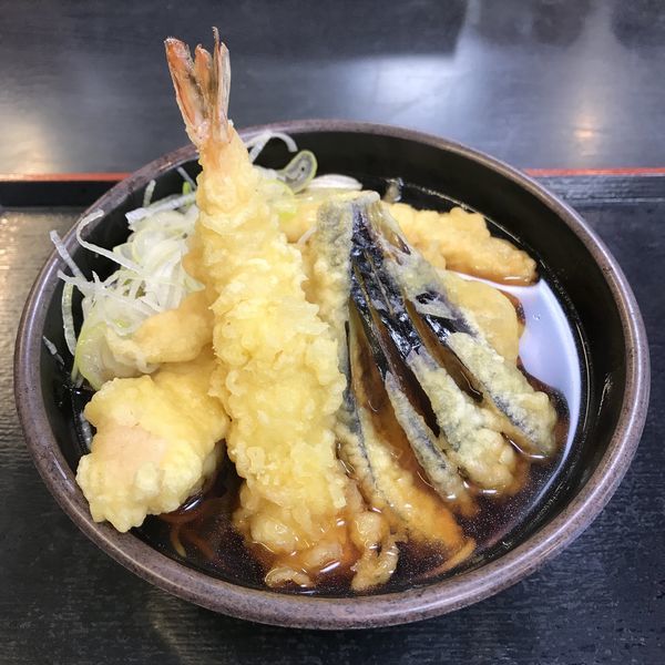 「【季節限定】春の三天（￥500）＋海老天（クーポン）」@ゆで太郎 新橋5丁目店の写真