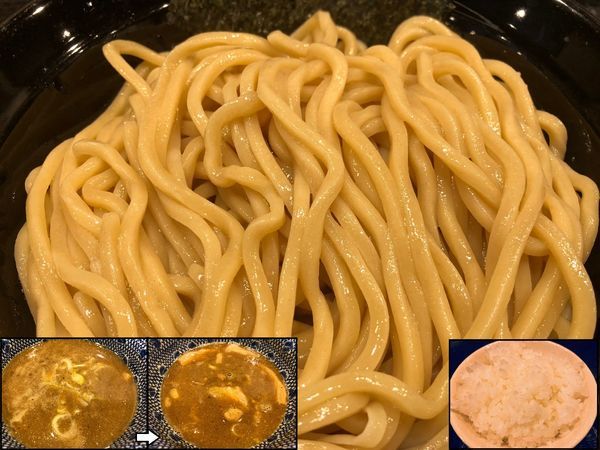 「濃厚魚介つけめん（中）＋カレ変ライス」@麺屋 中川會 錦糸町店の写真