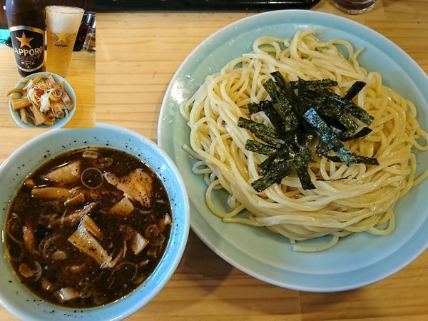 「つけそば￥850＋ビール￥450＝￥1300」@魂の中華そばの写真