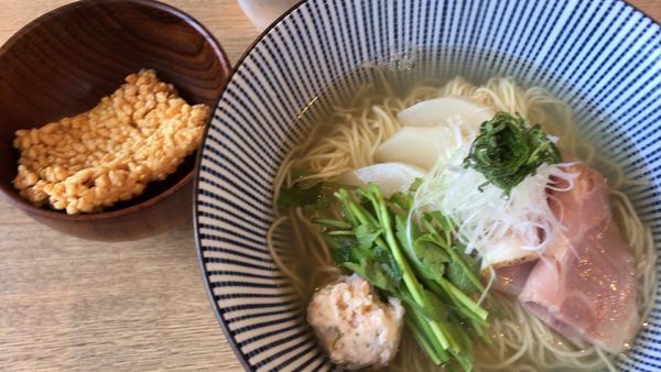 「鯛薫る塩そば 旬野菜添え@880円」@麺屋 椿丸の写真